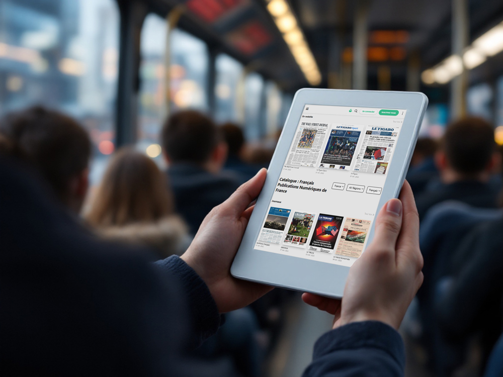 Kiosque presse numerique sur une tablette grâce au WiFi bus