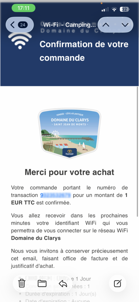 Module de paiement WiFi : Merci pour votre achat