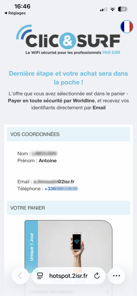 Etape 2 : redirection panier